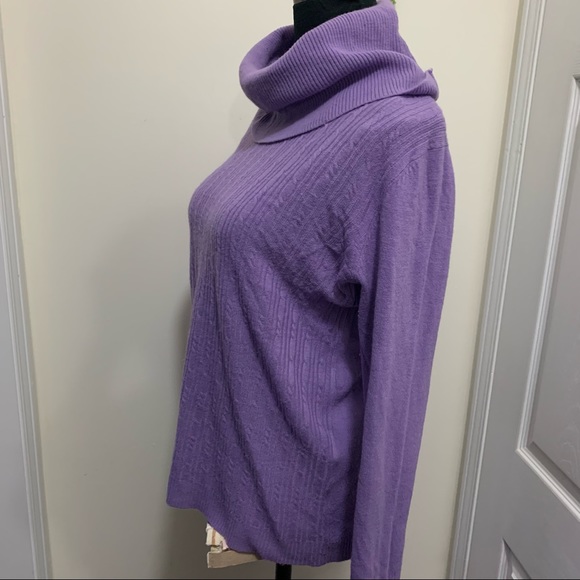 Jones Studio Nude Purple Cowl Neck 100% Acrylic Sweatshirt Sweater Top - Picture 10 of 10